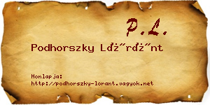 Podhorszky Lóránt névjegykártya