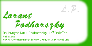 lorant podhorszky business card